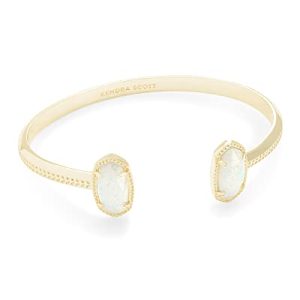 Elton Bracelet in 14k Gold-Plated Brass, Fashion Jewelry for Women, White Opal